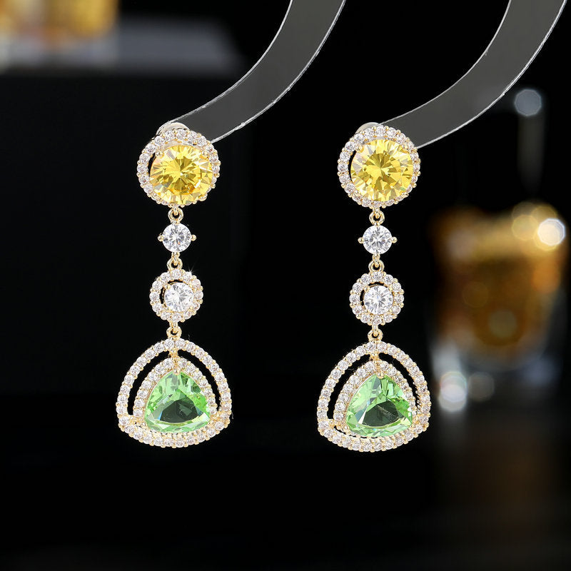 Geometric Triangle Cubic Zirconia Earrings E7808