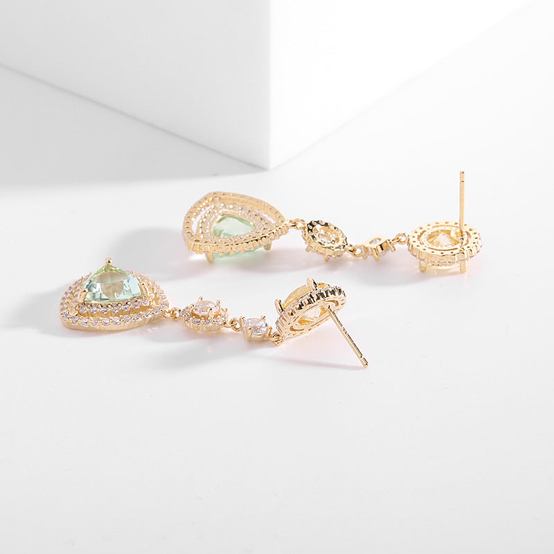 Geometric Triangle Cubic Zirconia Earrings E7808