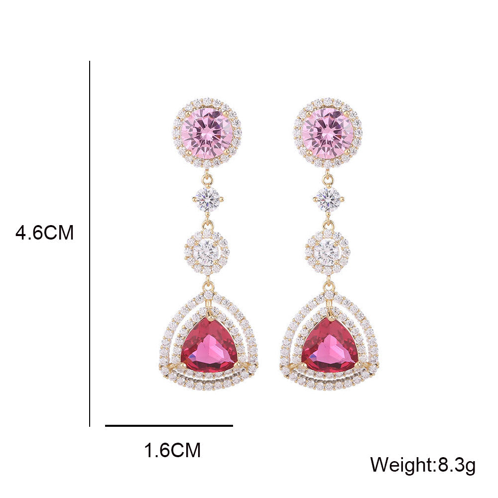 Geometric Triangle Cubic Zirconia Earrings E7808