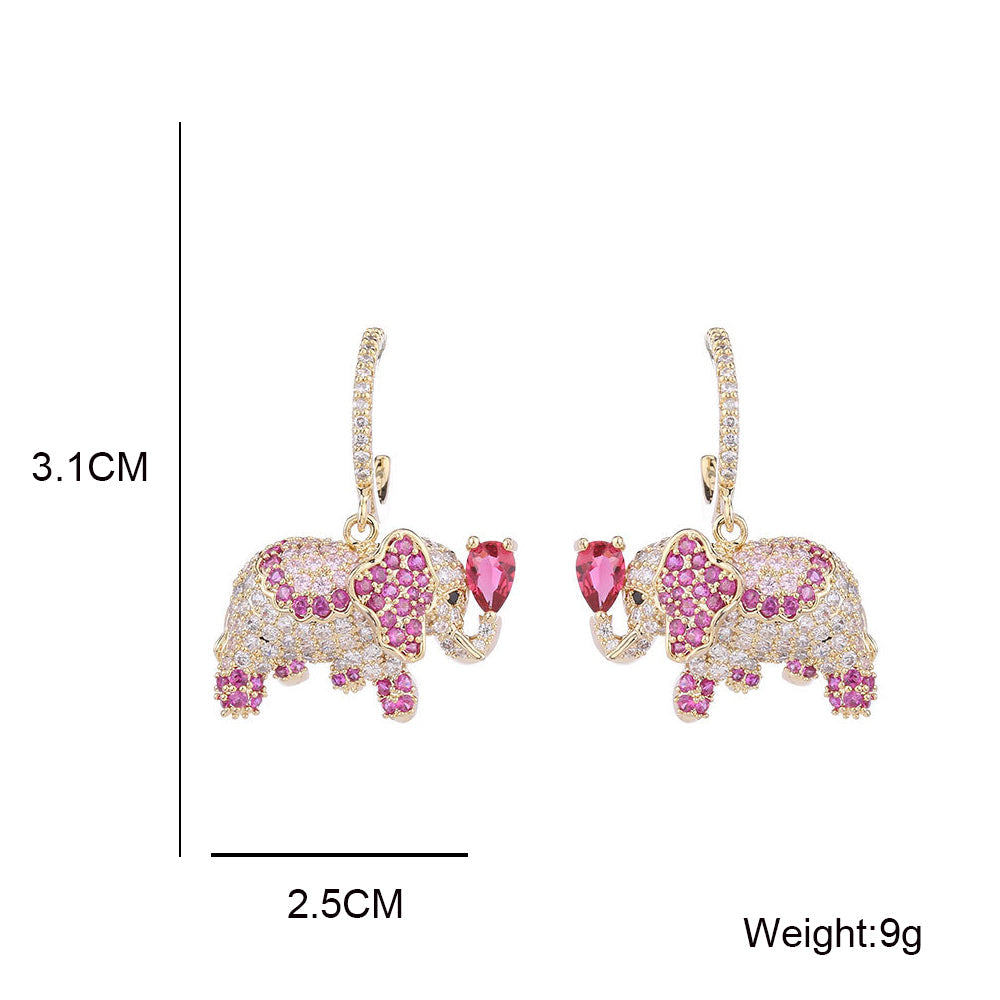 Elephant Cubic Zirconia Earrings E7809