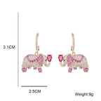 Elephant Cubic Zirconia Earrings E7809