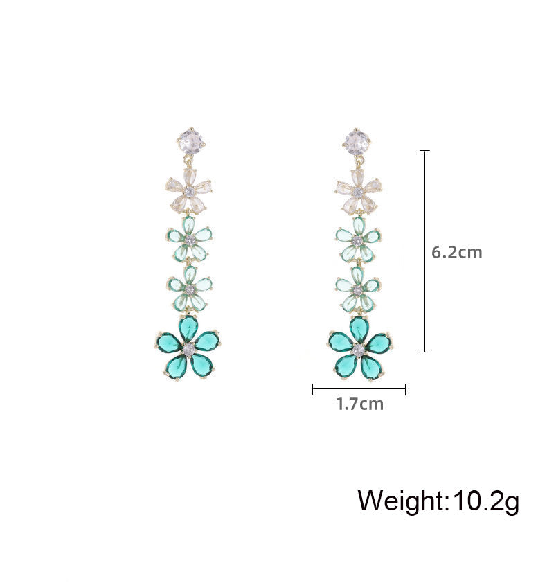 Flower Chains Cubic Zirconia Earrings E7815