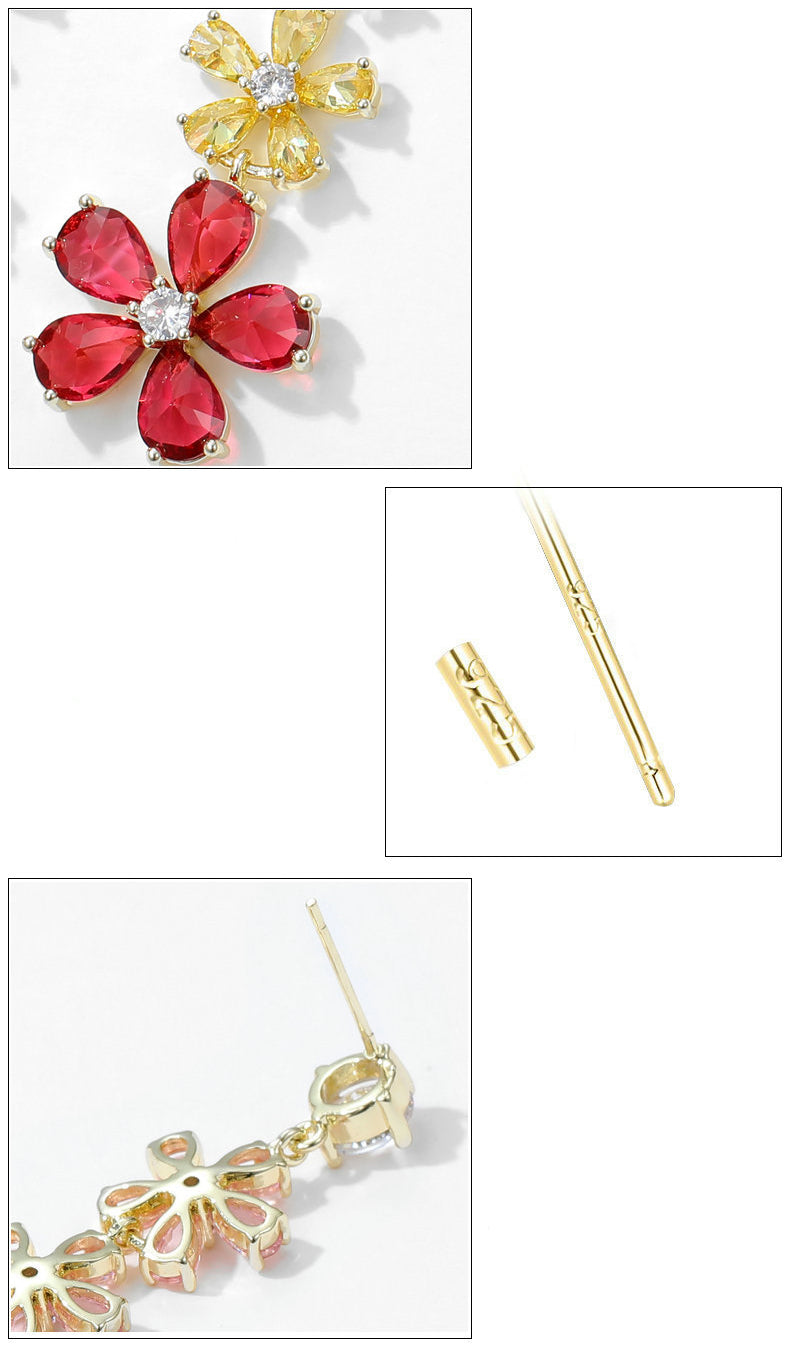 Flower Chains Cubic Zirconia Earrings E7815