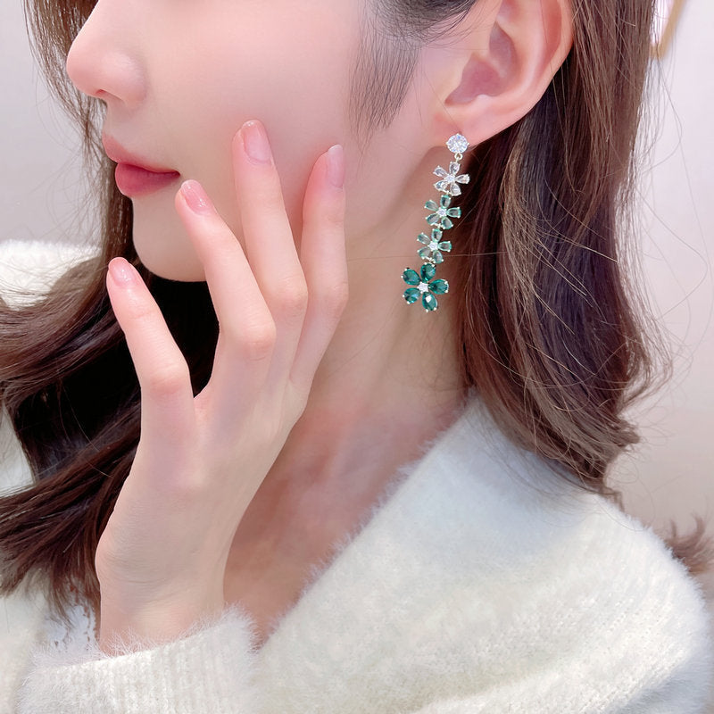 Flower Chains Cubic Zirconia Earrings E7815