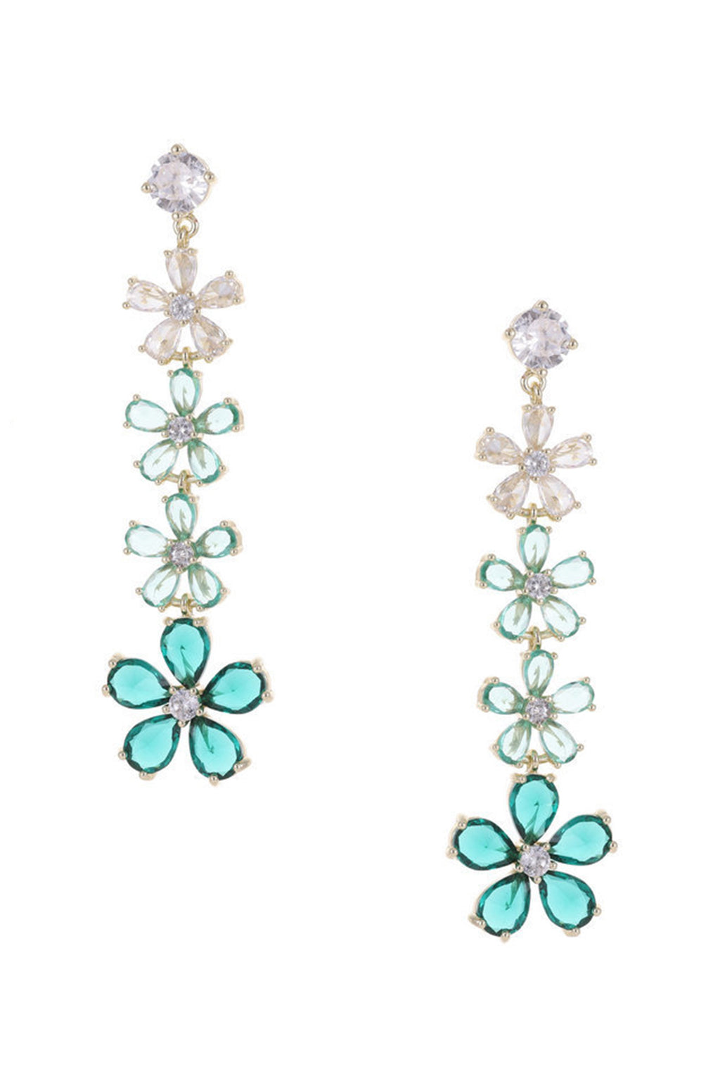 Flower Chains Cubic Zirconia Earrings E7815
