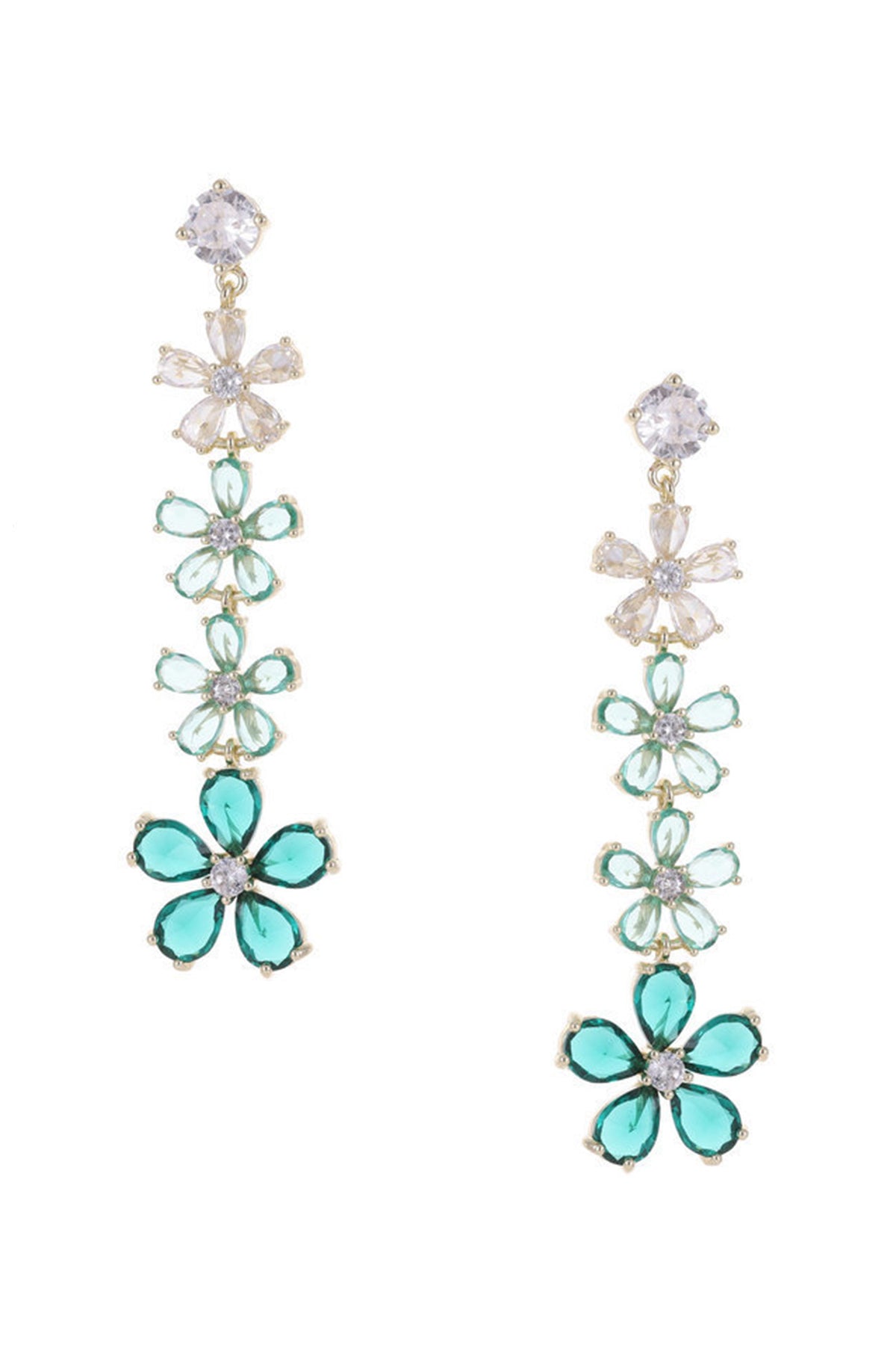 Flower Chains Cubic Zirconia Earrings E7815