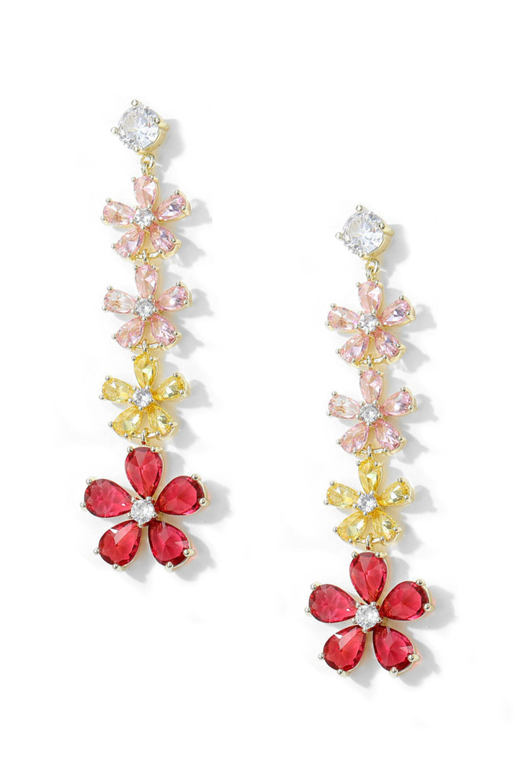 Flower Chains Cubic Zirconia Earrings E7815