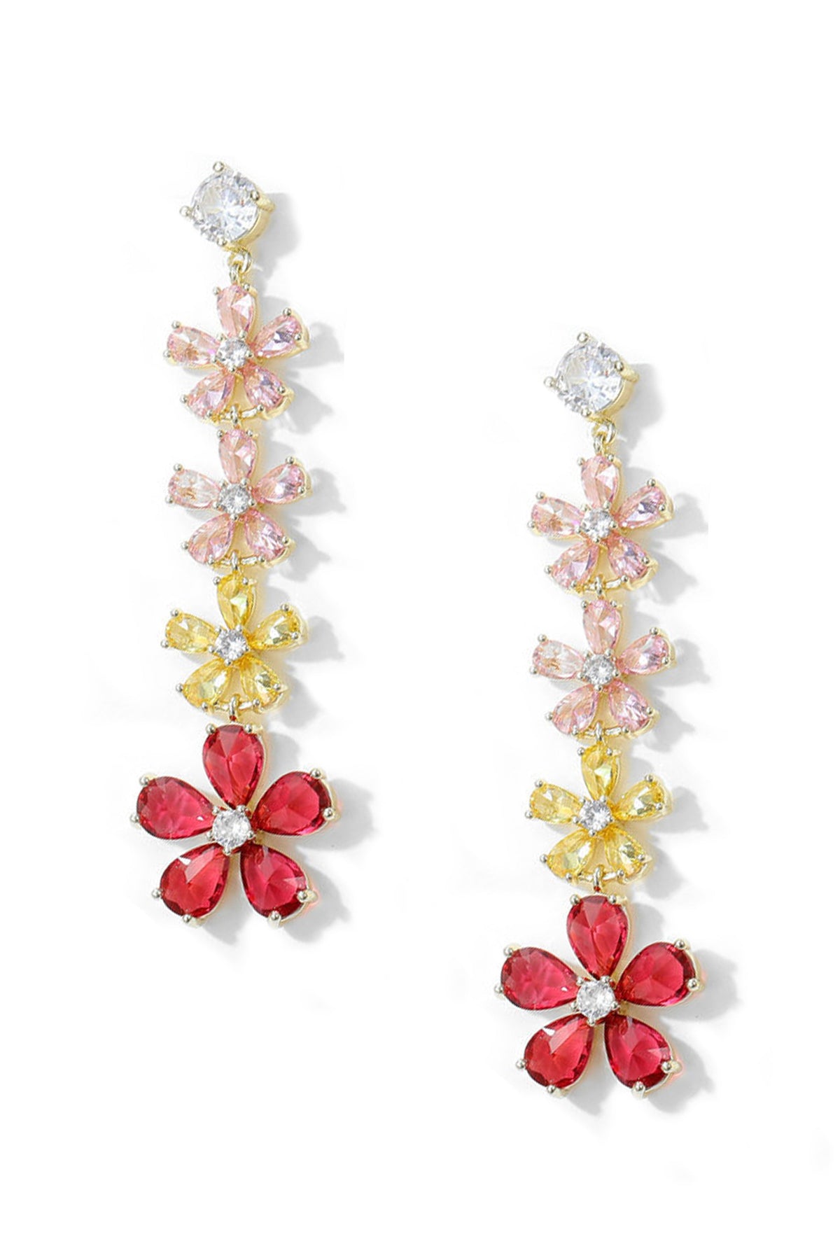 Flower Chains Cubic Zirconia Earrings E7815