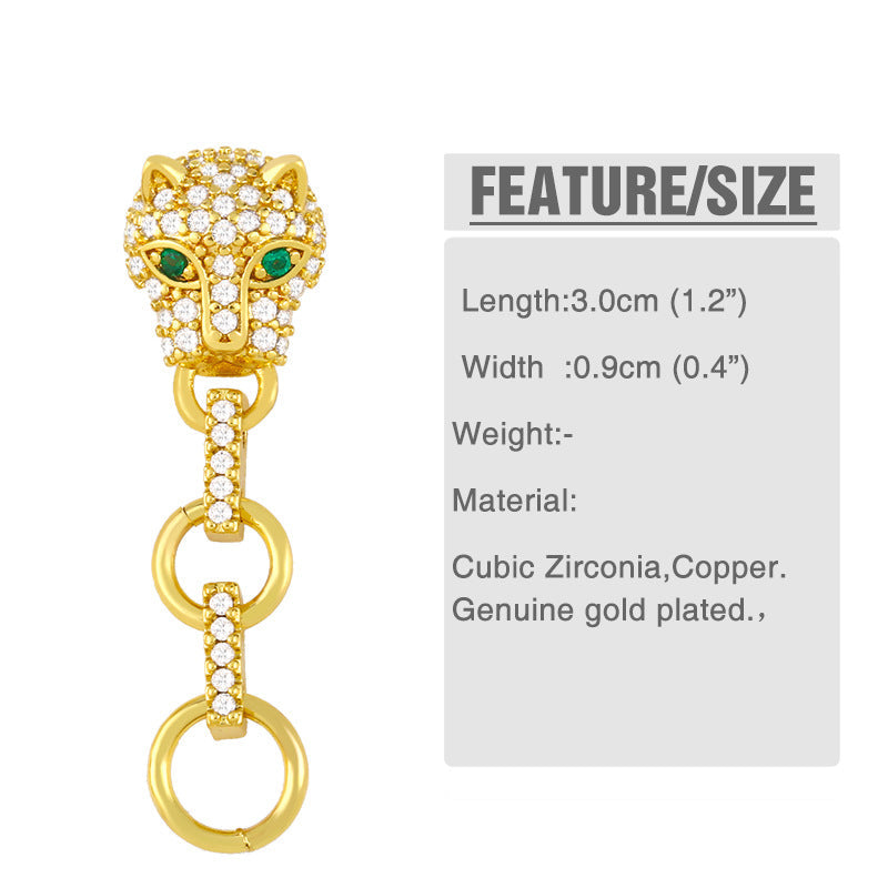 Leopard Head Hoop Cubic Zirconia Earrings E7816