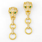 Leopard Head Hoop Cubic Zirconia Earrings E7816