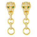 Leopard Head Hoop Cubic Zirconia Earrings E7816