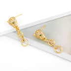 Leopard Head Hoop Cubic Zirconia Earrings E7816