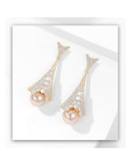 Floral Pearl Cubic Zirconia Earrings E7818