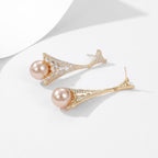 Floral Pearl Cubic Zirconia Earrings E7818