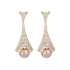 Floral Pearl Cubic Zirconia Earrings E7818