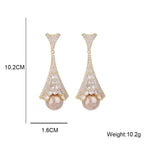 Floral Pearl Cubic Zirconia Earrings E7818