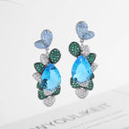 Geometry Heart Teardrop Cubic Zirconia Earrings E7823