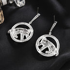 Leopard Circle Cubic Zirconia Earrings E7825