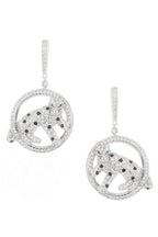 Leopard Circle Cubic Zirconia Earrings E7825