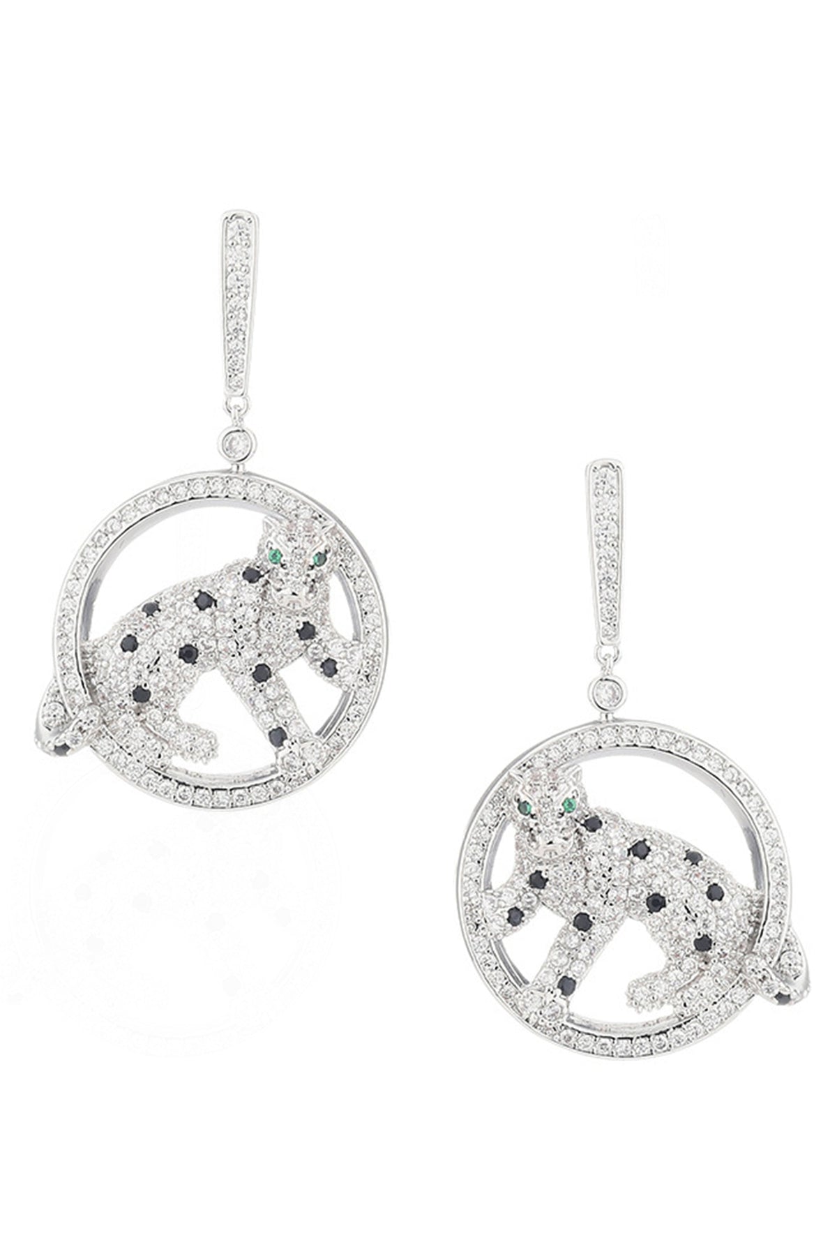 Leopard Circle Cubic Zirconia Earrings E7825