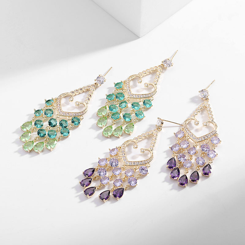 Tassel Cubic Zirconia Earrings E7826