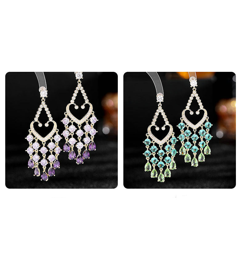 Tassel Cubic Zirconia Earrings E7826