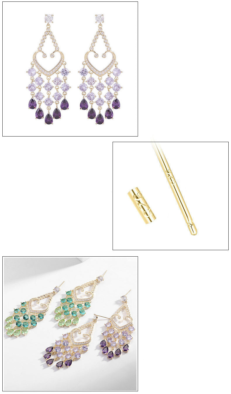 Tassel Cubic Zirconia Earrings E7826