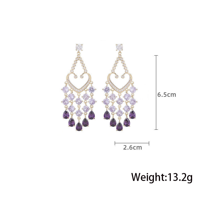 Tassel Cubic Zirconia Earrings E7826