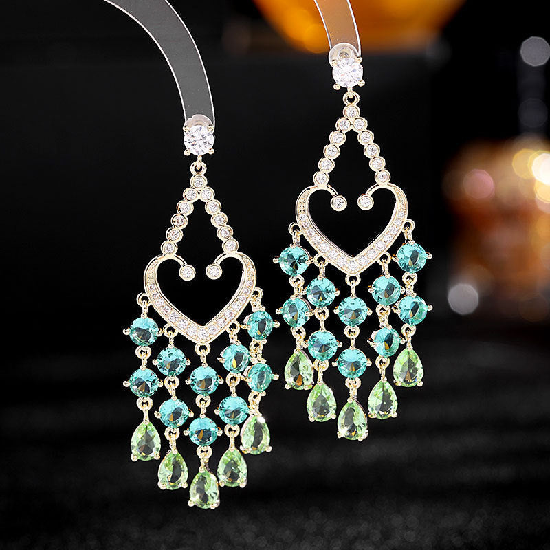 Tassel Cubic Zirconia Earrings E7826