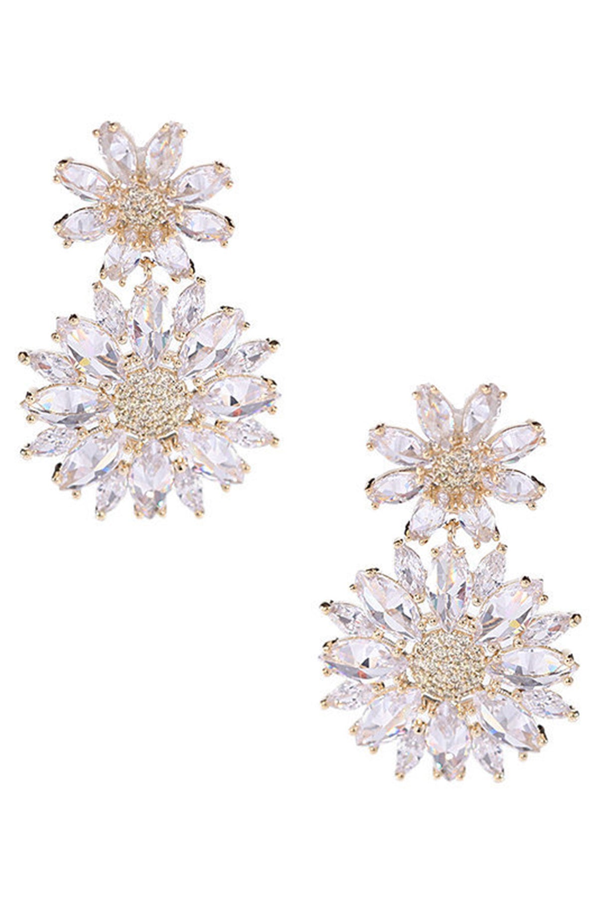 Flower Cubic Zirconia Earrings E7827