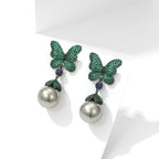 Butterfly Pearl Cubic Zirconia Earrings E7828