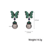 Butterfly Pearl Cubic Zirconia Earrings E7828