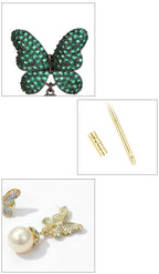 Butterfly Pearl Cubic Zirconia Earrings E7828
