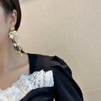 Floral Tassel Cubic Zirconia Earrings E7850