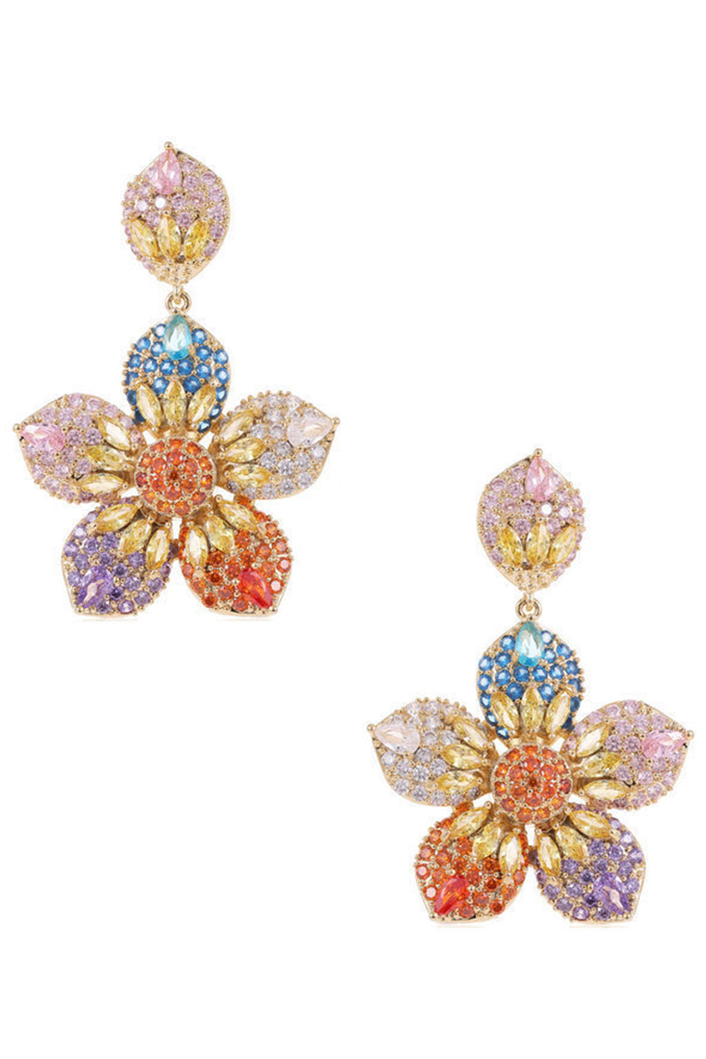 Flower Cubic Zirconia Earrings E7856