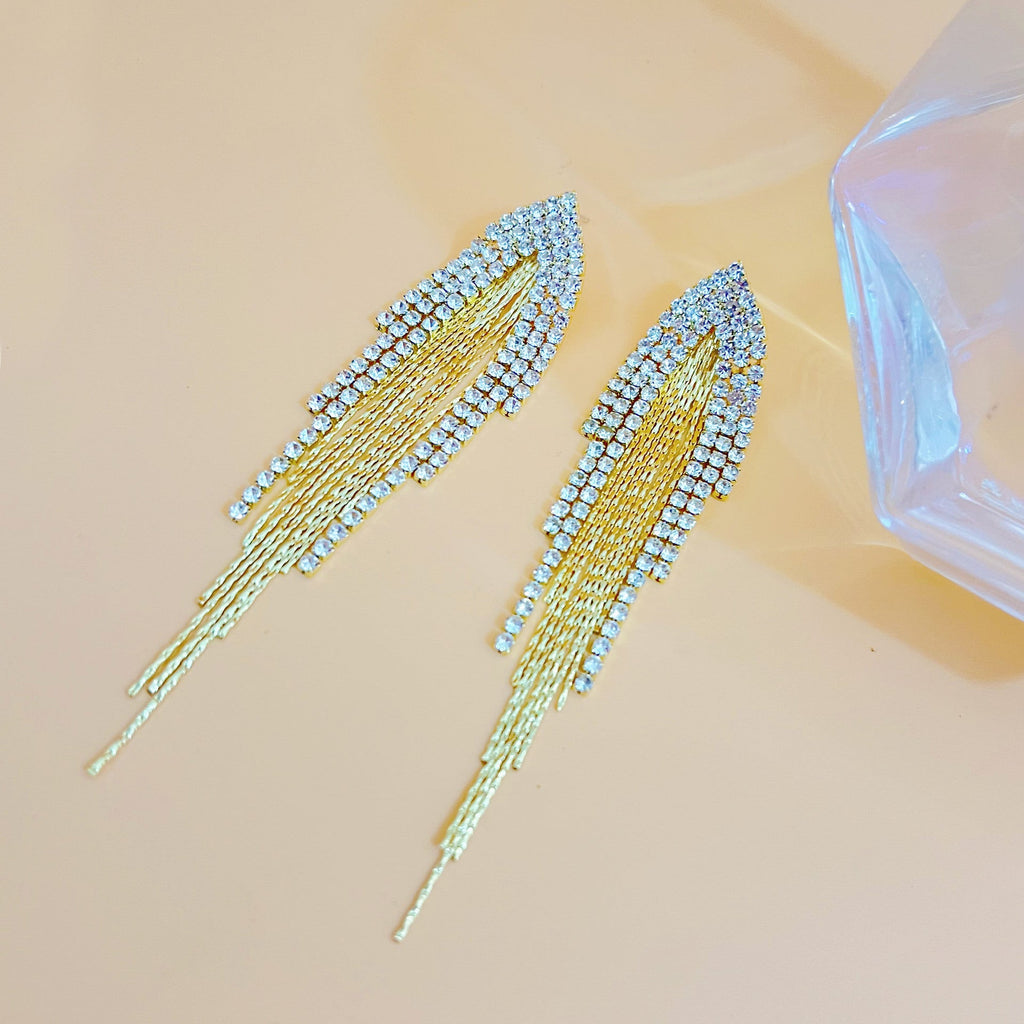 Tassel Rhinestone Earrings E7860