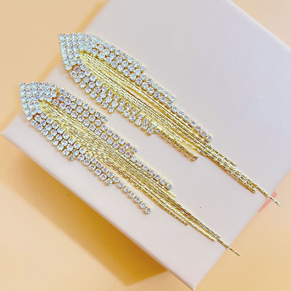 Tassel Rhinestone Earrings E7860