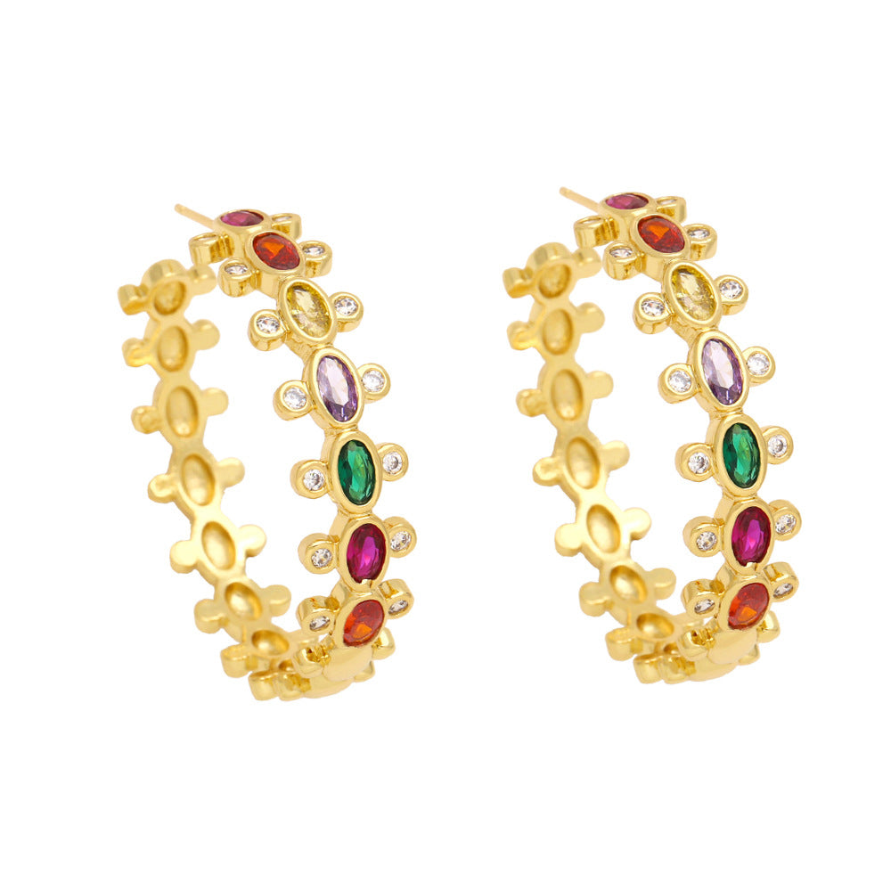 Hoop Cubic Zirconia Earrings E7893