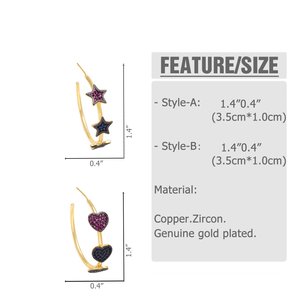 Heart Cubic Zirconia Hoop Earrings E7896