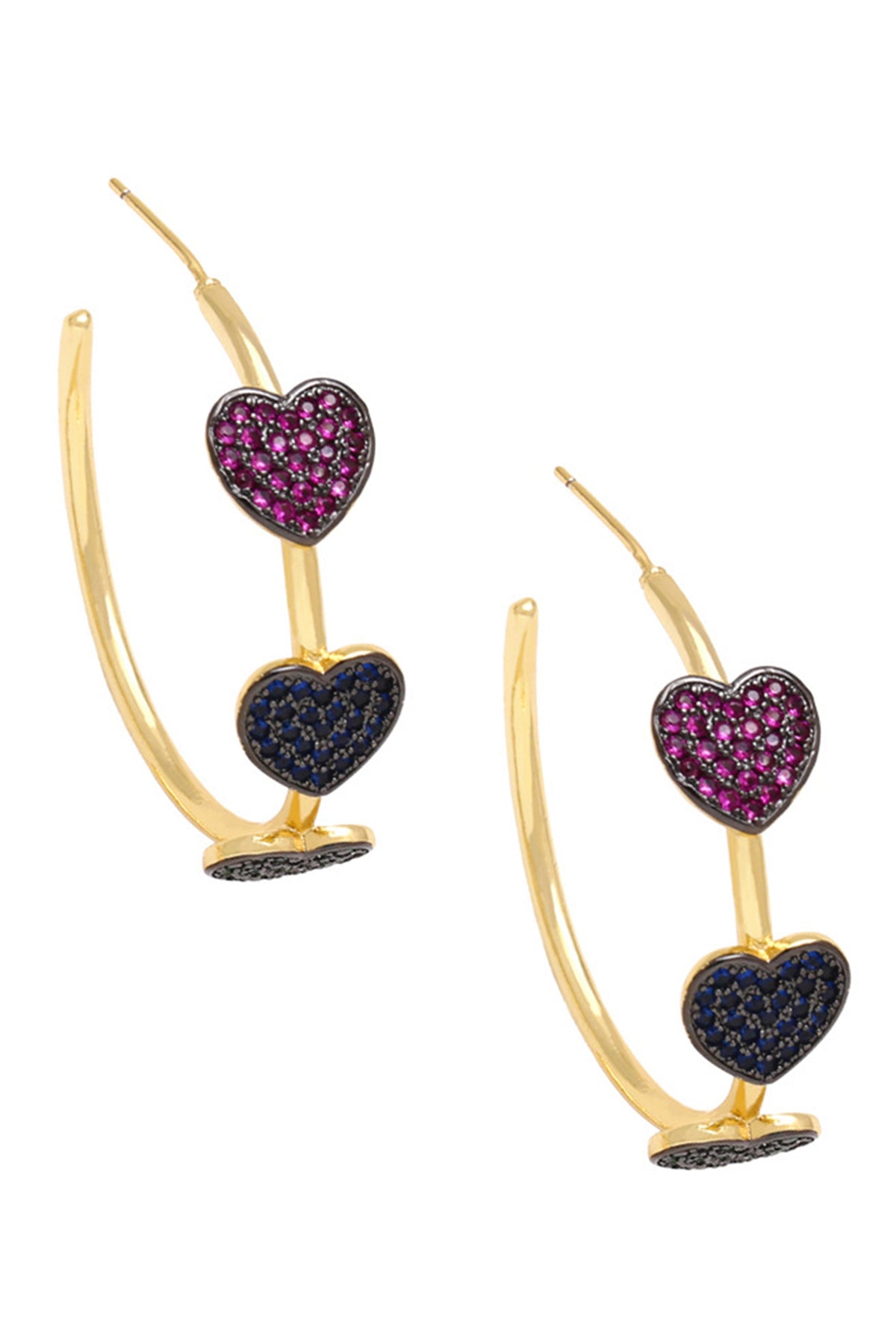 Heart Cubic Zirconia Hoop Earrings E7896
