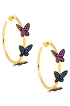 Butterfly Hoop Cubic Zirconia Earrings E7897