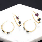Star Hoop Cubic Zirconia Earrings E7898