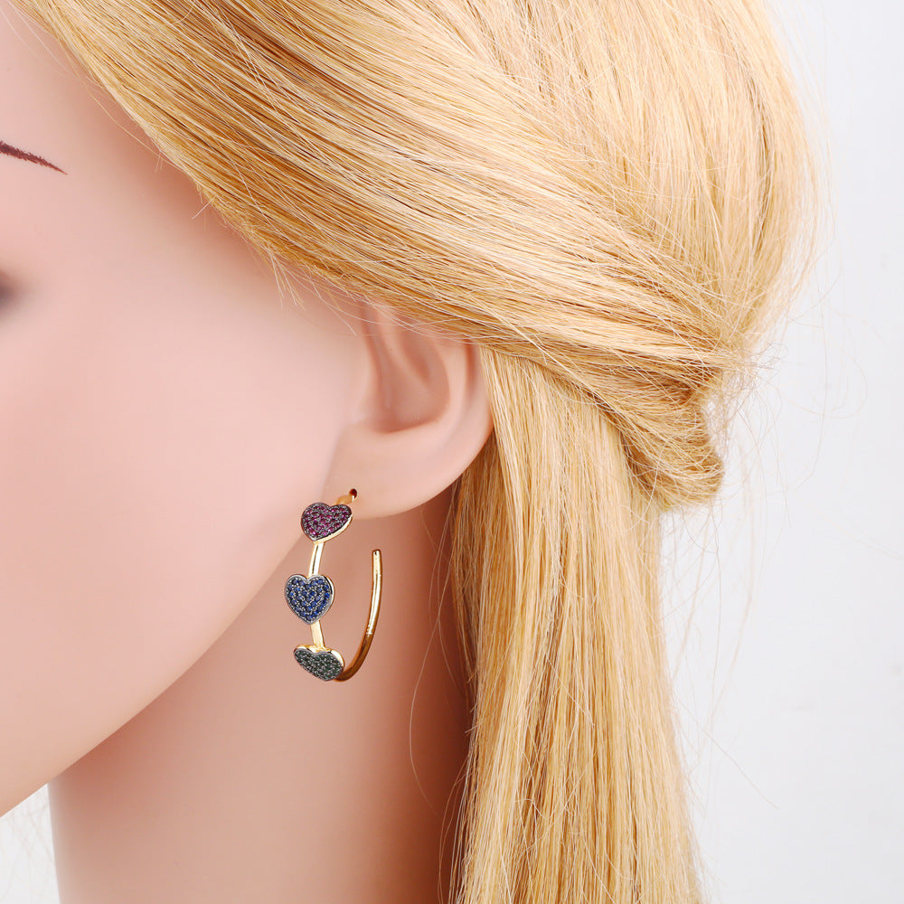Star Hoop Cubic Zirconia Earrings E7898