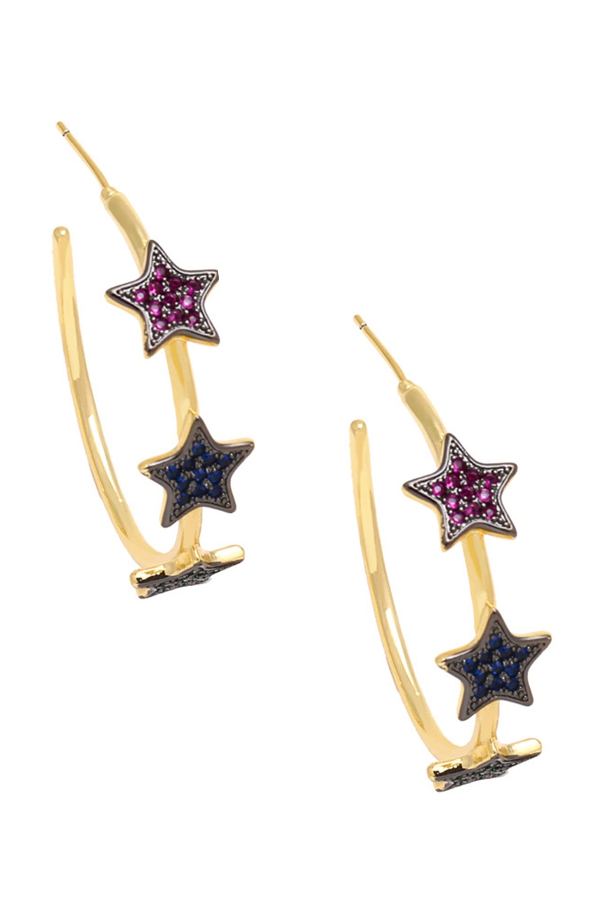 Star Hoop Cubic Zirconia Earrings E7898