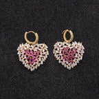 Heart Cubic Zirconia Hoop Earrings E7909