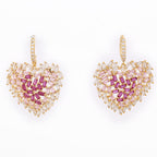 Heart Cubic Zirconia Hoop Earrings E7909