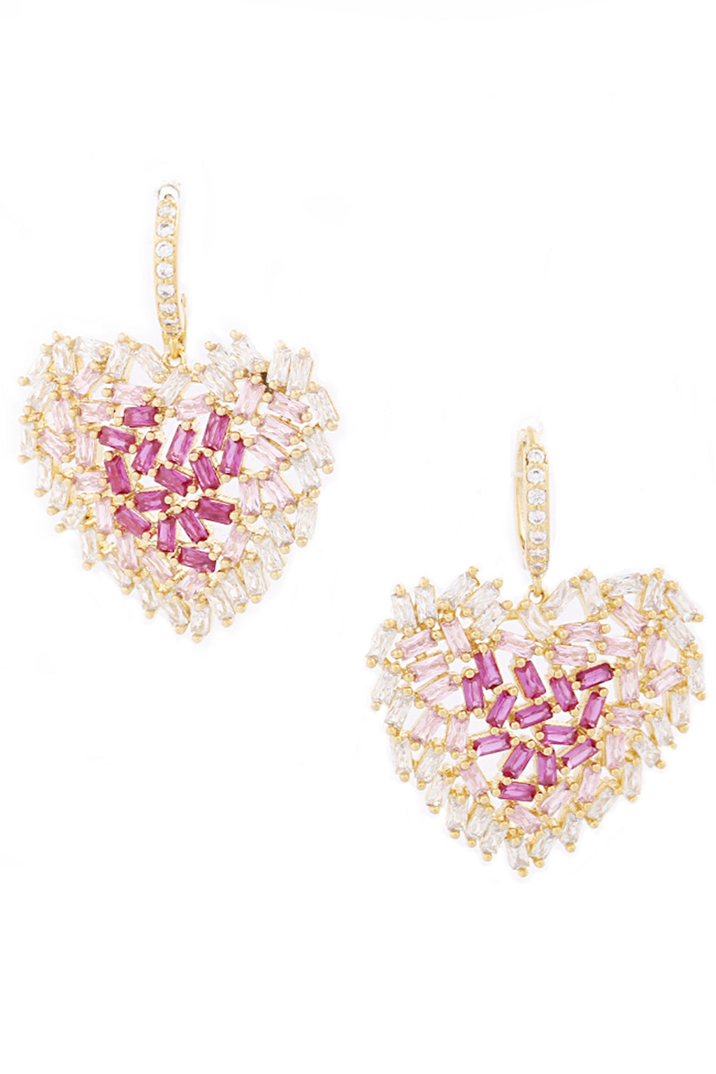 Heart Cubic Zirconia Hoop Earrings E7909