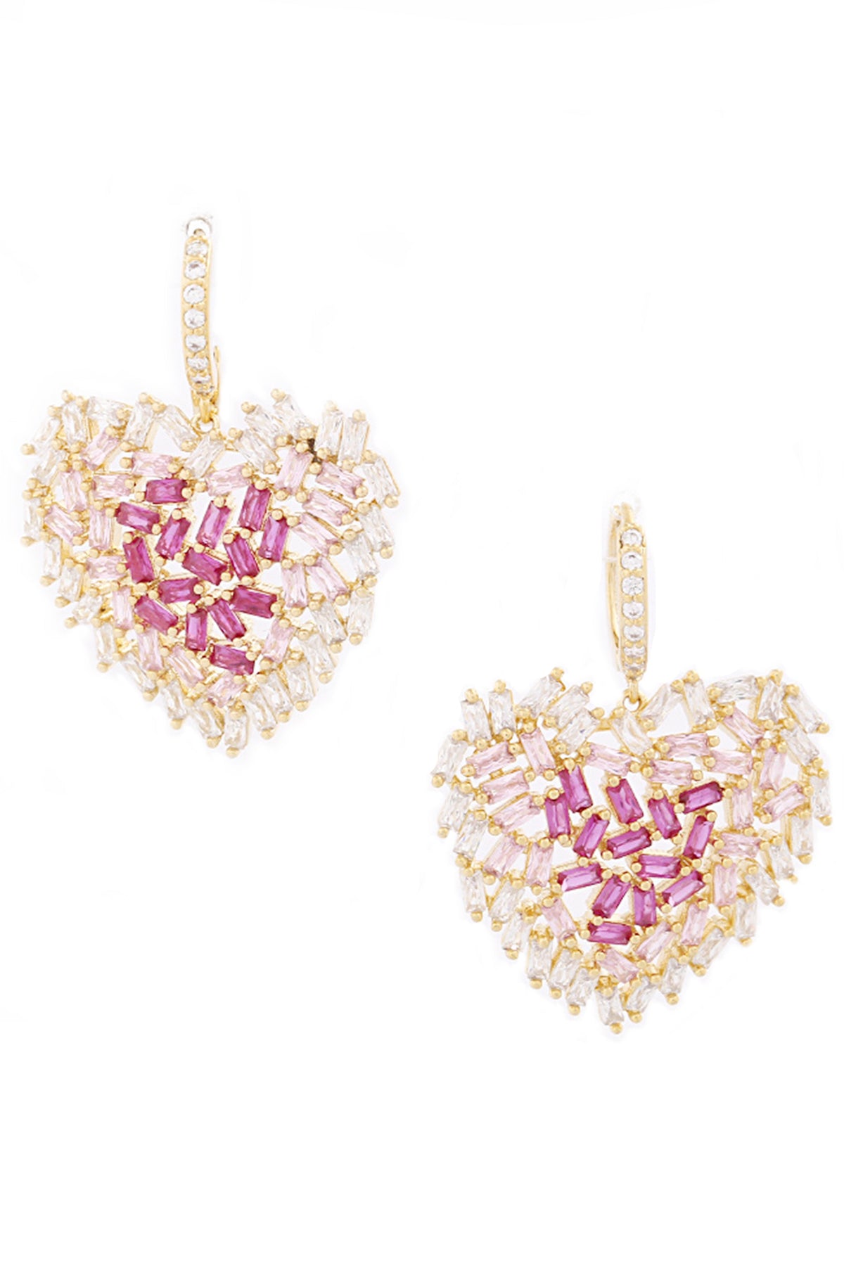 Heart Cubic Zirconia Hoop Earrings E7909