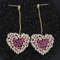 Heart Cubic Zirconia Dangle  Earrings E7910