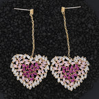 Heart Cubic Zirconia Dangle  Earrings E7910